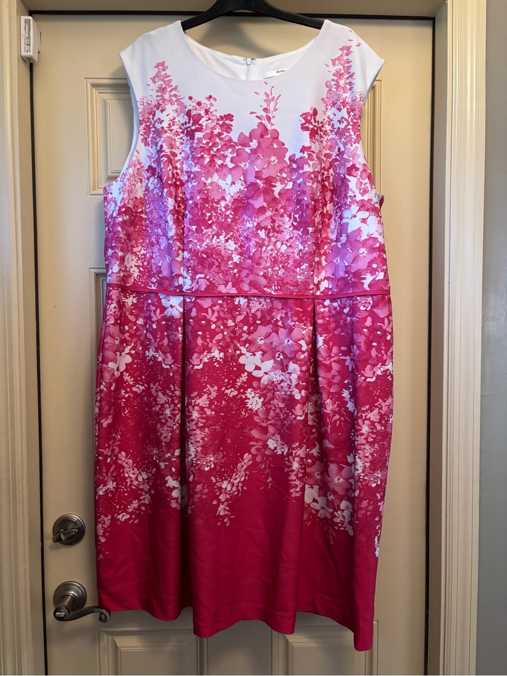 Studio One Women’s 22W Floral Dress Sleeveless Pink/White
